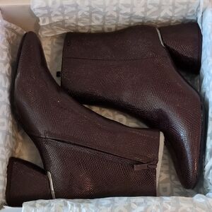 DKNY Textured Dark Brown Ankle Boots
